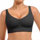 FeelinGirl Bralettes for Women with Support Comfortable Bras No Underwire Seamless Everyday Bras, Black, XXL Size