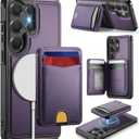 for Samsung Galaxy S25 Ultra Case Wallet Compatible with Magsafe, RFID Blocking Magnetic Card Holder 2 in 1 Detachable Kickstand Shockproof Phone Case for Galaxy S25 Ultra 6.9" Purple