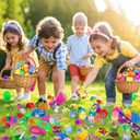 [ 6 Surprise Gold Eggs ] 100 Pack Prefilled Easter Eggs with Assorted Toys Inside, Truly Pre Filled Plastic Easter Egg Filles Fidget Toys Easter Hunt, Basket Stuffers Party Favors for Kids Boys Girls