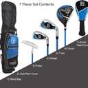 PGA Tour Youth Golf Club Set for Ages 8-12 & 12+ (48510), Right and Left-Handed Kids Golf Sets Beginner Junior Golf Clubs with Lightweight Stand Bag, Mallet Putter, Hybrid, Driver