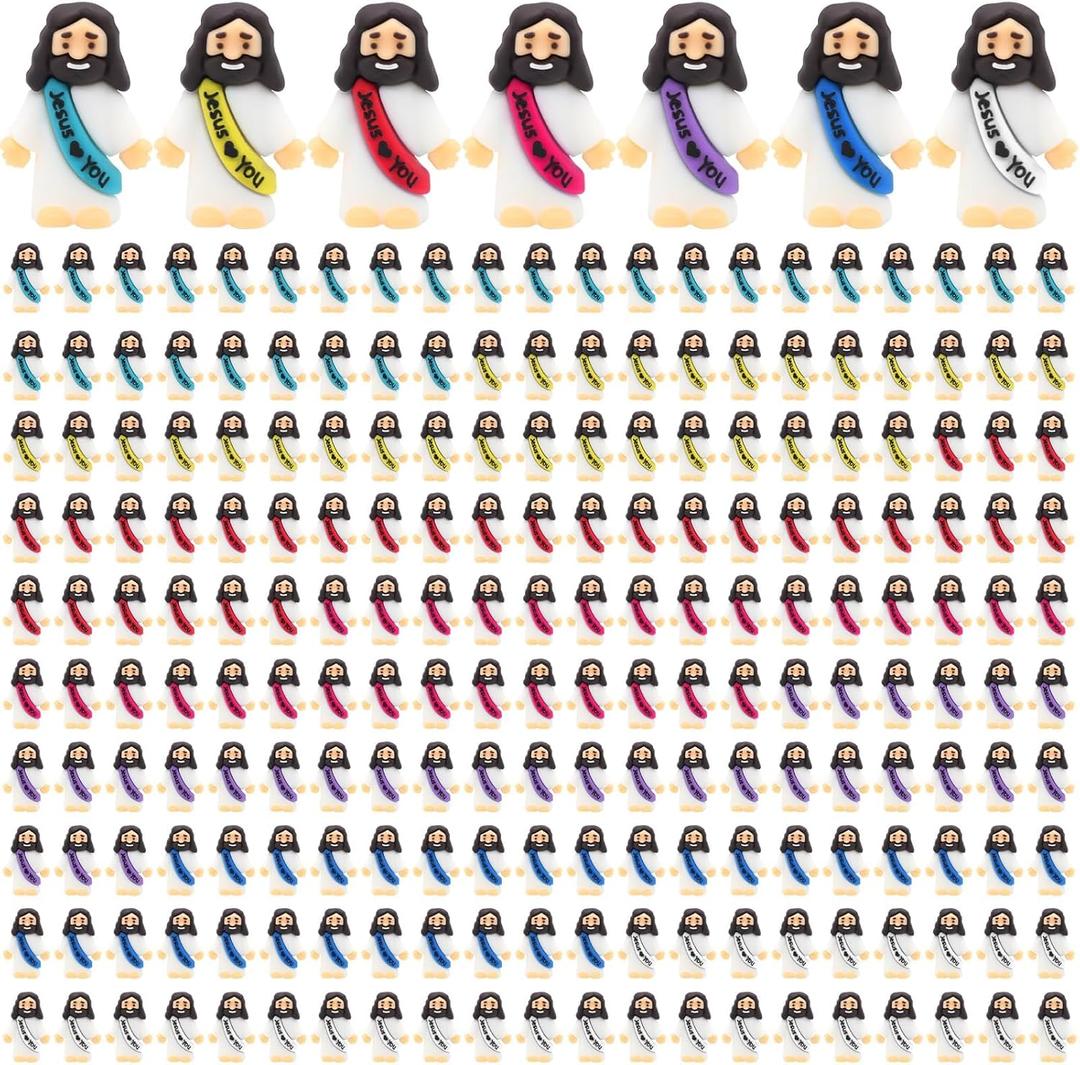 210 Pack Little Jesus Figurines in Bulk, Pocket Jesus Loves You, Jesus Small Figures, Little Tiny Jesus Figures for Church Christmas Party Favors Baptism Gifts Religious Gifts for Easter Egg Stuffers