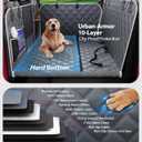PetGenie Dog Car Seat Cover for Back Seat 10-Layer Military-Grade Protection, Hard Bottom Dog Hammock, Pet Bed Extender for Dogs, Waterproof Seat Protector Universal L Size Fits for SUV Medium Truck