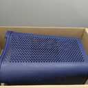 Mind Reader Slim Laundry Hamper with Lid, 60L Clothes Basket, Ventilated Plastic, Navy