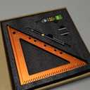 Mini Carpenter Square, CNC Machined Aluminum Layout Tool for Woodworking, Precision Multi-Angle Scribing Gauge for Furniture, Includes Pencil and Lead Refills