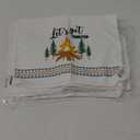 Set of 6 Camping Kitchen Towels White Absorbent Dishcloth Bonfire Tent Car Tea Towels 24 x 16 Inches with Funny Sayings Novelty Gifts for Campers Happy Camper Camping Accessories for Rv Campers
