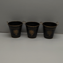 AVLA 3 Pack Galvanized Pail  Rustic Farmhouse Metal Flower Vase, Vintage Plant Pot, Decorative Tin Pails with Handles for Wedding Decorations, Centerpieces, Home Decor, Garden Planter, 5.7 Inch