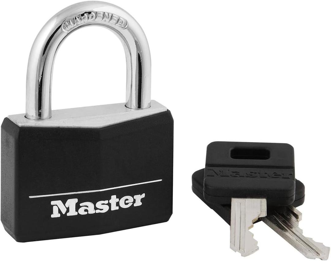 Master Lock 1 141D 1-9/16" Black Vinyl Cover Brass Padlock Master Lock 1 141D 1-9/16" Black Vinyl Cover Brass Padlock