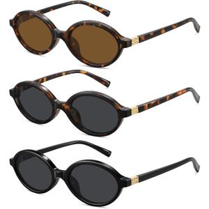 WOWSUN Retro Oval Sunglasses Womens Trendy Sun Glasses Sunnies UV400 Protection