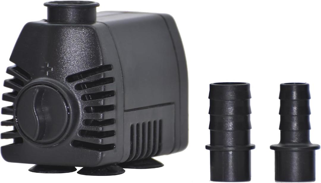 smartpond 80 GPH Fountain Pump with Low-Water Shut-off Feature, Auto Shut-Off to Prevent Pump Burnout, 2 ft. Pumping Height, Ideal for Tabletop and Small Fountains, Great for Hydroponics