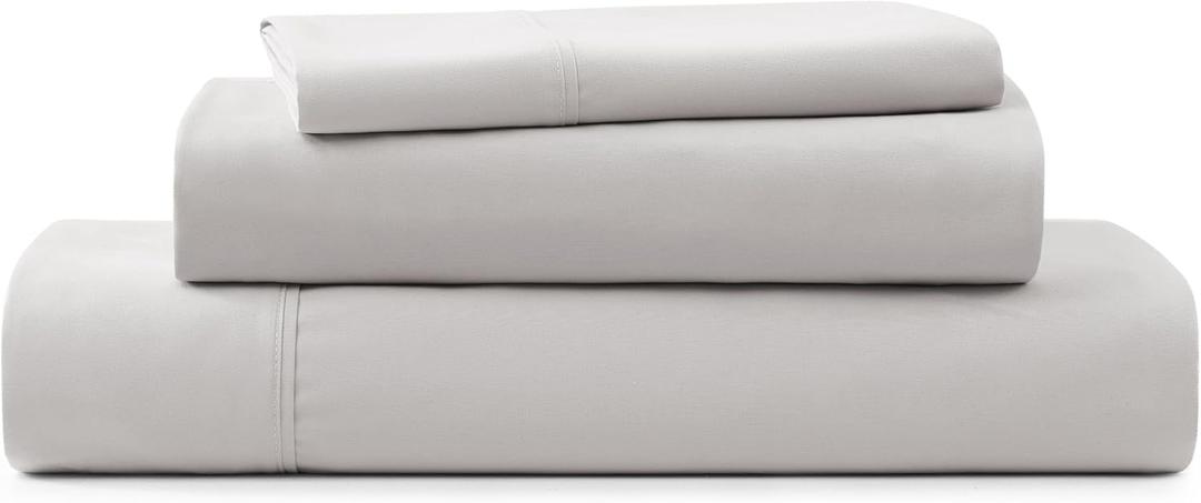 UGG Hedi Twin XL Sheet Set 3-Piece Luxury Cooling Sheets Deep Pockets Premium Bedding with 1 Pillow Sham Hypoallergenic Machine Washable Soft Lightweight Bed Set for Dorm, Twin XL, Stone Grey (Gray)