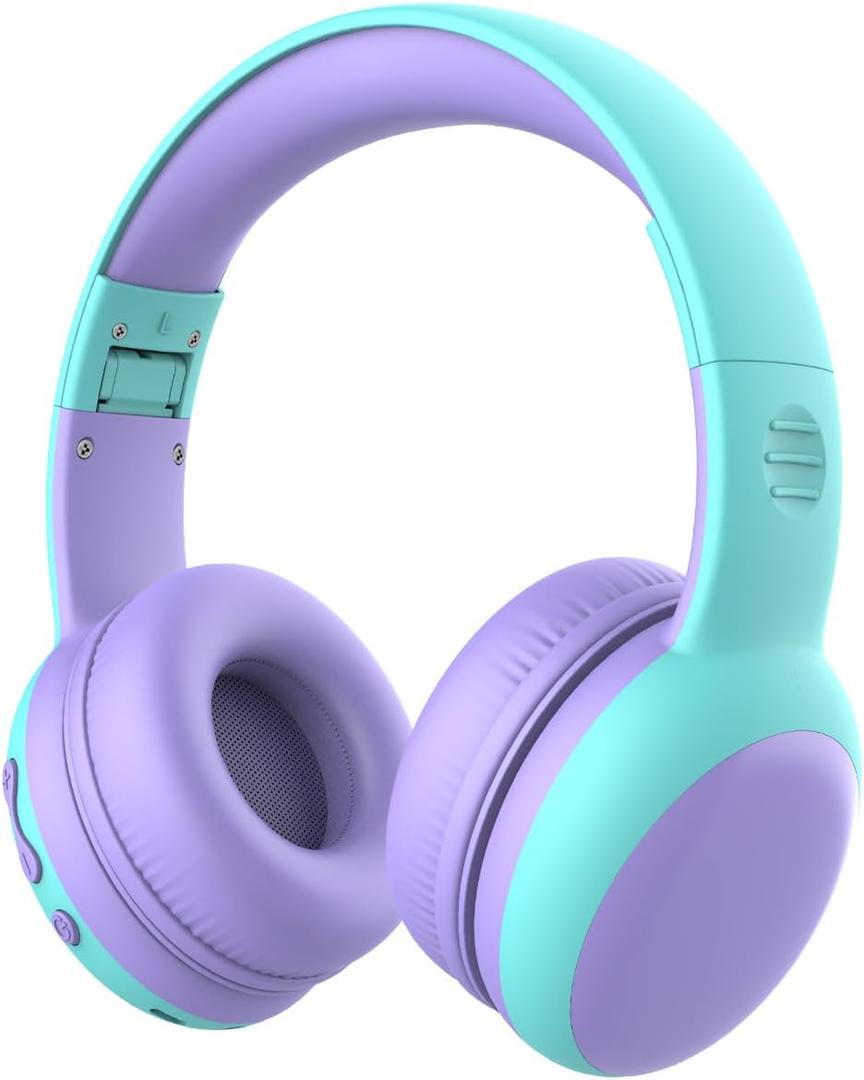 gorsun Kids Bluetooth Headphones, Over-Ear Toddler Headphones with Microphone, 85dB/94dB Volume Limited, 68H Playtime, Bluetooth 6.0, Portable Kids Wireless Headset with Cat Ears (Purple)