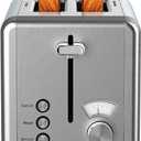 WHALL 2 Slice Toaster - Stainless Steel Toaster with Wide Slot, Bagel Function, Removable Crumb Tray