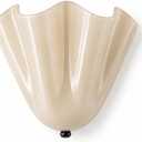 Vintage Shell Wall Sconce – Mid-Century Coastal Amber Glass Shade – Antique-Style Shell-Shaped Wall Lamp for Living Room, Bedroom & Hallway, 
5.1"L x 11"W x 9.4"H
