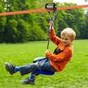 Zip Line Slackline Kit for Kids and Adults  65ft Ninja Course Zipline with Pulley, Tree Protectors, 2-in-1 Backyard Outdoor Warrior Training Set