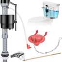 Houpeoro Universal Toilet Flusher Replacement Kit, Fill Valve, 2-Inch Flapper, Toilet Handle Lever, Adjustable, Quiet, Easy to Install, Complete Toilet Parts Inside Tank Kit (Red, 1-Pack)