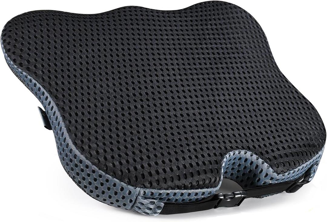 Wedge Car Seat Cushion for Better Visibility & Sciatica Pain Relief - High Density Memory Foam, Non-Slip Ergonomic Car Seat Cushion for Driving, Universal Fit for Car, SUV,Truck & Tractor (Black)