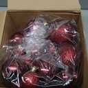 Soulchen 4 Size Burgundy Christmas Balls Ornaments Set 32 Pcs 1.57", 2.36", 3.15", 4" Shatterproof Hanging Xmas Balls Assorted Electroplate Christmas Decor for Valentines Day Holiday New Year Decor