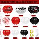 Graduation Decorations Class of 2026, Red and Black Graduation Decorations, Balloons Boxes (4PCS) with Letters 2026 GRAD So Proud of You, Congrats Grad Decorations for High School & College
