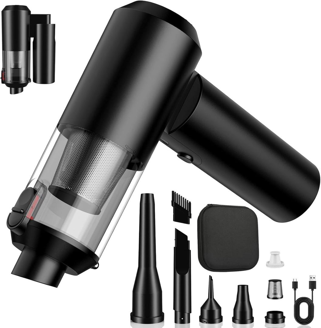 Vac V2 Portable Air Blower/Car Vacuum 90Foldable 3in1 Handheld Vacuums Cleaner Brushless Motor High Power 16000PA Compressed Air Dusters Cordless Vacuum Cleaners for Car Home
