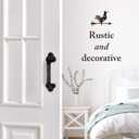 Heavy Duty Barn Door Handles (Set of 2) Black Rustic Cast Iron Gate Handles - Farmhouse Decor, Strong Closet Sliding Door Pull - with Hardware (Large - 9 inches, Indoor & Outdoor)