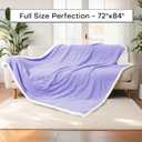 Electric Heated Blanket 72"x84" Full Size for Safe All Night Rest, Dual-Sided Microplush Sherpa for Bedroom Couch Use, 4 Heat Settings & 10 Hours Auto Off Energy Saving, Machine Washable-Pale Purple