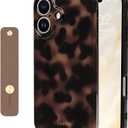 NITITOP Compatible with iPhone 16 Plus Case Magnetic Compatible with MagSafe Cute Amber Leopard Aesthetic Tortoise Design for Women Men Girls Soft TPU Shockproof Protective Cover  Brown2