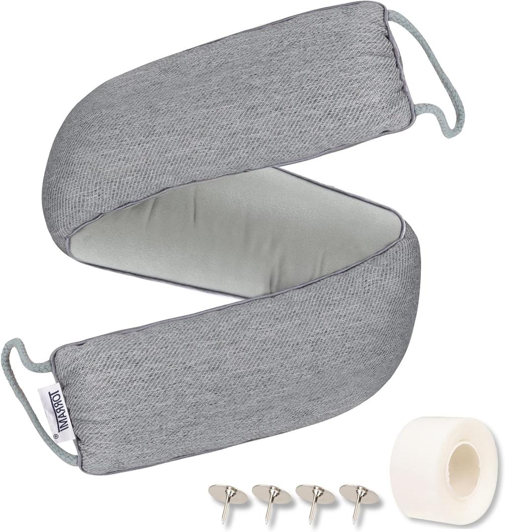 TORRAMI 30" Door Draft Stopper Under Bottom Insulation Noise Air Stopper 2.07LB,Draft Stopper Guard Seal for Doors and Windows - Dark Gray