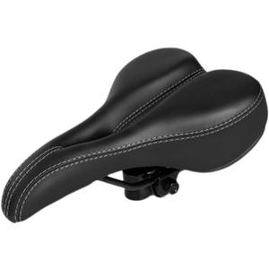 Bicycle Saddle Hollow Leather Bike Seat Pad Cushion Waterproof Protection Bike Seat for Women Men (Black)