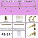 Antique Bronze Disc Curtain Rods, 48-84 Inches Window Curtain Rod,Adjustable Room Darkening Drapery Rod with Aluminum Finials and Brackets,Wrap Around Design
