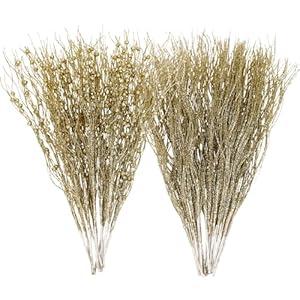 SUPREME XMAS 30 Pack Black Christmas Tree Ornaments Set, Artificial Glitter Berry Stem Branches Picks for Halloween Xmas Tree Sticks Decorations Vases Wreath Home Holiday Wedding Party Decor Gift