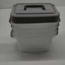 Citylife 4 Packs 6 QT Plastic Storage Bins with Latching Lids Stackable Storage Containers for Organizing Clear Storage Box for Garage, Closet, Kitchen