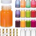 AuroTrends 2 oz Glass Bottles with Lids 16 Pack, Leak-Proof Ginger Shot Bottles with Caps (White), Ideal for Protein Powder, Juice, Samples, Whiskey(Dishwasher Safe & Refrigerator Safe Only)