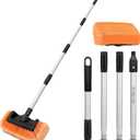 ARTIPOLY 65" Five-Sided Car Wash Brush with Extension Pole, Car Wash 12" Dip Soft Five-Sided Brush, No Scratch Car Cleaning Brush Supplies for RV Boat Truck SUV, House Siding, Snow (Orange)