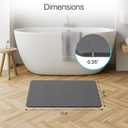 Diatomite Stone Bath Mat, Premium Non-Slip Natural Diatomaceous Earth Bathtub Quick Drying Mats for Bathroom Floor (23.6" x 15.4" Dark Gray)