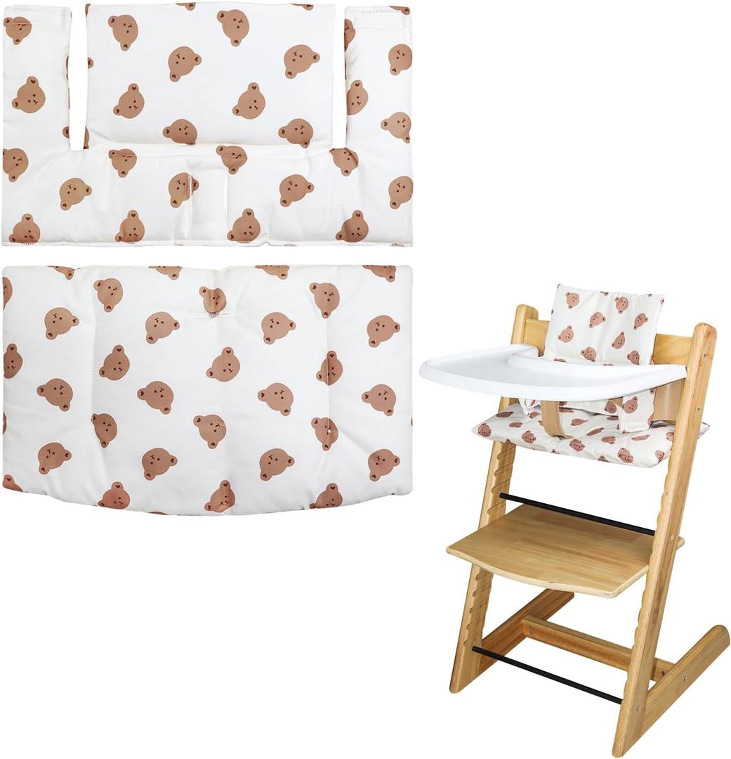For Tripp Trapp High Chair Cushion, Soft and Comfortable for Tripp Trapp High Chair Cushion, for Tripp Trapp Cushion Set Makes It Safer and More Comfortable for Baby to Sit On (Little Bear)