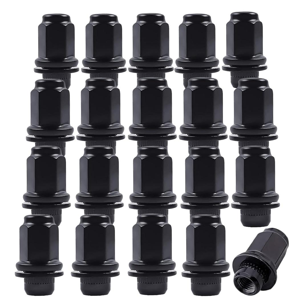 14x1.5mm OEM Style Factory Lug Nuts Set of 20, 7/8 22mm Hex Mag Washer Lug Nuts 1.85 Inch Compatible with Sequoia Landcruiser Tundra Lexus LX Black