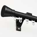 Houmiggle Track Curtain Rod, 8.9ft Heavy Duty Traverse Curtain Rod, Black