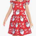 Girl Christmas Dress A Line Casual Dresses Toddler Santa Xmas Tree Candy Cane Dress Kids Knee Length Dresses (5-6 Years, Red)