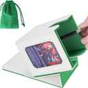 AFIING MTG Deck Box for Commander Display,Card Deck case Fits 100 Double Sleeved Cards, Magic Commander TCG Card Storage Box with 2 Dividers,Dice Bag and 1 Toploader(Whtie Green)