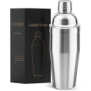 LUCKYGOOBO Cocktail Shaker,24 oz Martini Shaker,Drink Shaker Built-in Strainer,Professional Stainless Steel Margarita Mixer,Bartender Kit Gifts.