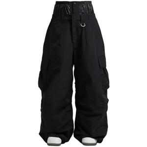 GSOU SNOW Women Men Ski Pants Snowboard Pants Super Baggy Snowboarding Loose Snow Sport Insulation Waterproof Windproof, Size XS