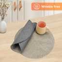 Eforcurtain Thick Linen Style Cloth Placemats Set of 6 Fabric Placemats Heat Resistant Machine Washable Table Mats Double Layer Water Absorbent Place Mats, Beige and Charcoal Round 15 Inch Place Mats