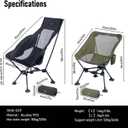 iClimb Ultralight Compact Camping Folding Beach Chair with Anti-Sinking Large Feet (Green - Triangular Frame High Back - 2PC)