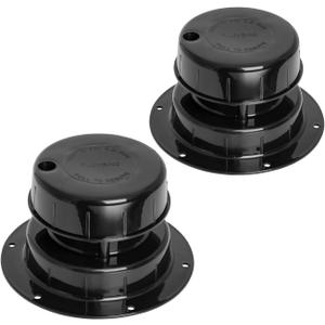 RV Plumbing Vent Cap Replacement - Camper Vent Cover Caps Kit for 1 to 2 3/8 Inch Pipe - Black (2 Pack)