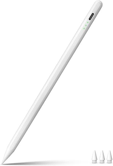 Stylus Pen for iPad Pencil 10th Generation, 2X Fast Charge Apple Pencil with Tilt Sensitivity & Palm Rejection, Compatible with 2018-2025 iPad 6-11th, Pro 12.9/11/13"/ M4, Air 3/4/5/M2/M3, Mini 5/6 ClimeCo Certified