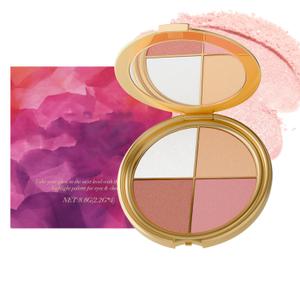 Eye & Cheek Palette - Eyeshadow and Highlighter Makeup, Face Highlighter Palette for Women, Multitasking Blush, Highlighting Eye & Cheek Palette, 4-In-1Makeup Palettes Kit, Natural Glow Contour Powder