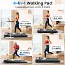 Walking Pad with QuietClimb 8% Incline, 2.5HP Quiet Under Desk Treadmill, Portable Mini Treadmill for Home Office, 265 lbs, LED Display & Remote