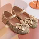 Flower Girl Shoes Wedding Party Princess Shoes Girls Dress Shoes for Kid Toddler (Beige)