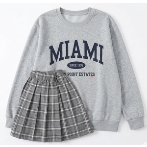Fall Outfits 2/3 Piece Girl Clothes Letter Print Long Sleeve Sweatshirt Pleated Skirt Sets for Kids Teen 12Y
