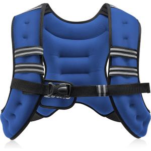 ZELUS Weighted Vest, 12lb Weight Vest with Reflective Stripe for Workout, Strength Training, Running, Fitness, Muscle Building, Weight Loss, Weightlifting, Blue (12 lb)